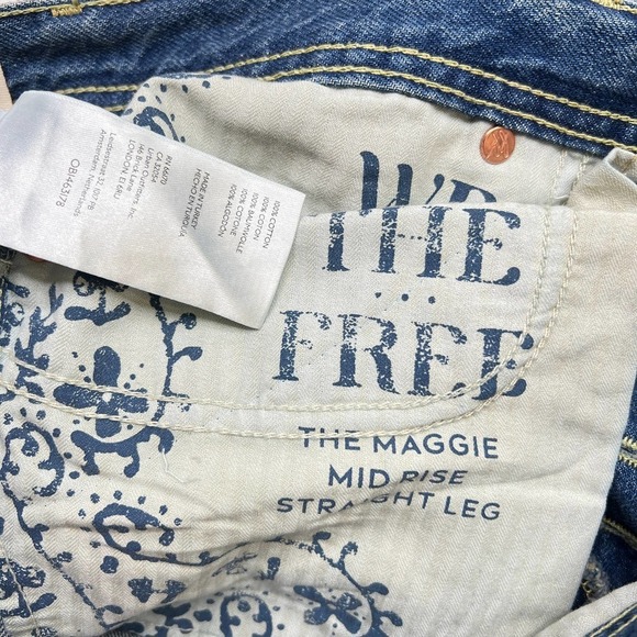 Free People Maggie Mid Rise Straight-Leg Jeans NWT Size 28 - Picture 10 of 11